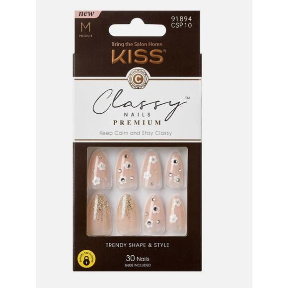 Kiss Other - KISS Classy Nails Premium CSP10 – Medium – Rose Nude Classy Tip Press‑On Set